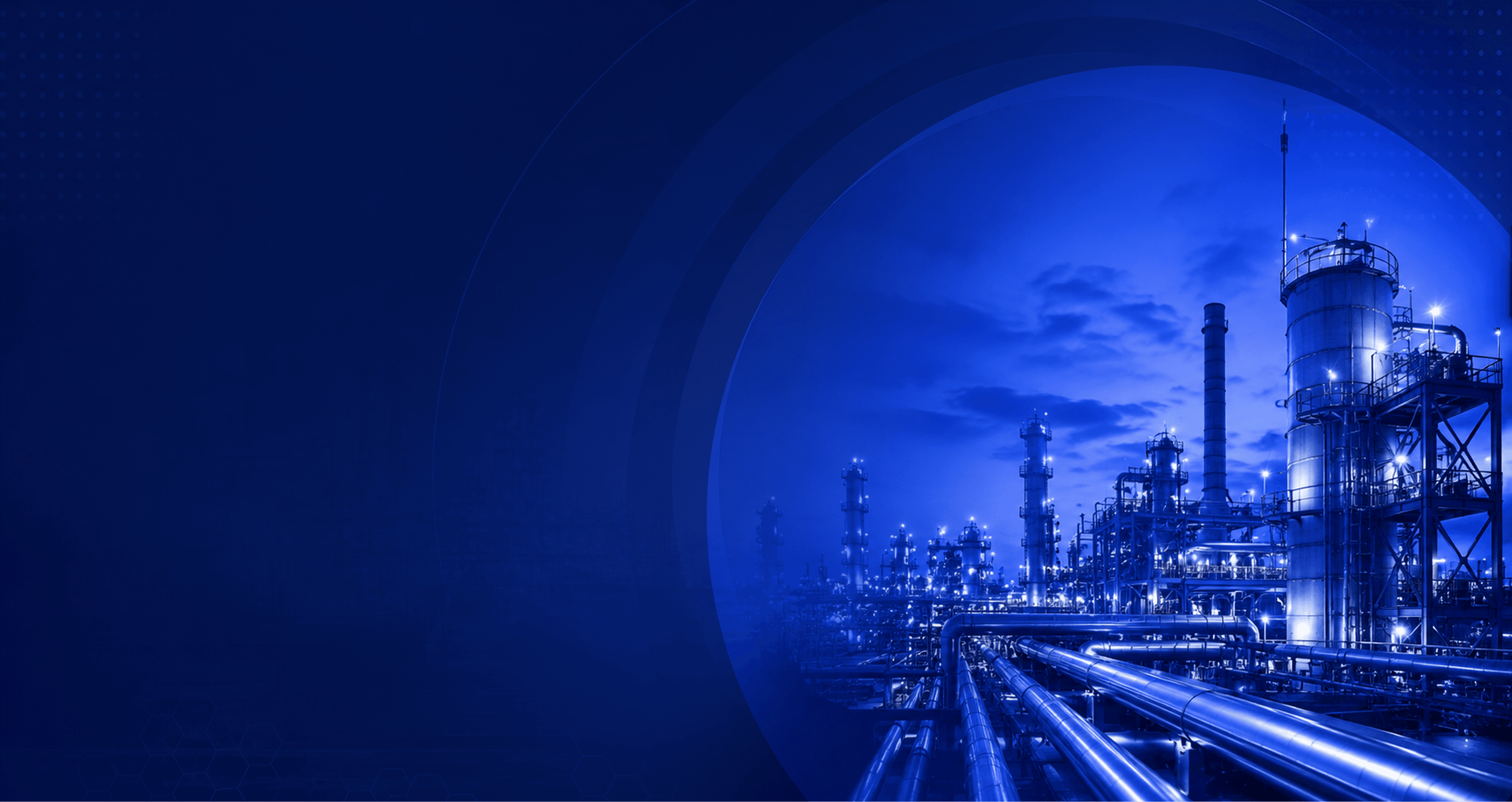 Illuminated petrochemical refinery infrastructure
